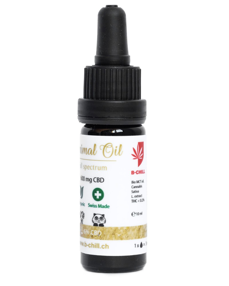 Huile CBD pour chien 5%, CBD Swiss Made BIO