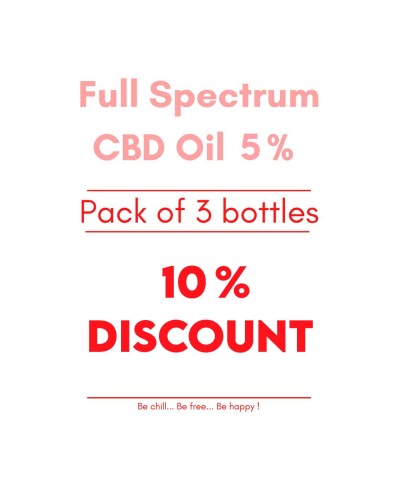 Shop CBD en ligne | Pack 3 Flacons Huile CBD Suisse Full Spectrum 5%