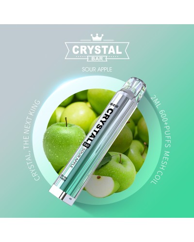 E-Cigarette Crystal Sour Apple 2% de nicotine 600 Puffs