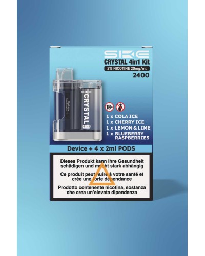Kaufe das Starterpack Ocean Blue für e-zigaretten Crystal 4 in 1