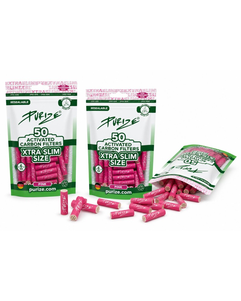 Achat de filtres purize xtra-slim roses dans le shop de CBD en ligne B-Chill !